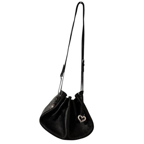 Vintage Brighton Handbag Black
Leather Drawstring Bucket Bag Double
Handle - Picture 1 of 7